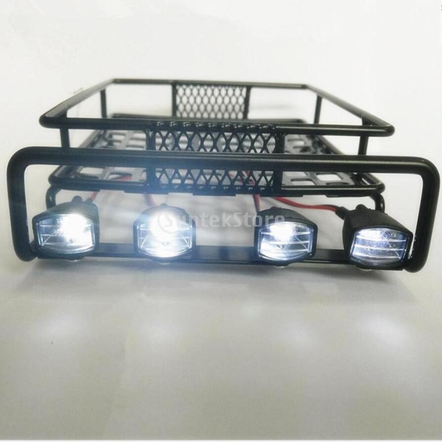 金属 ルーフラック 荷物キャリア LEDライト付き 1/8 RC CC01 Axial 