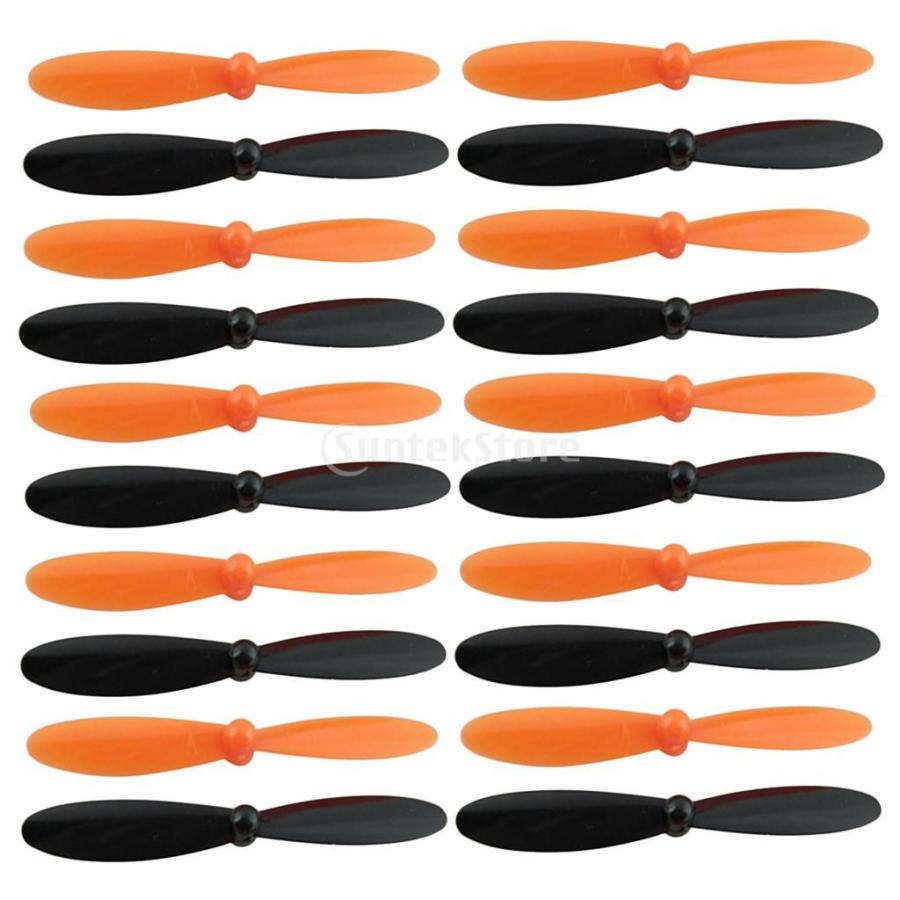 20個 人気絶頂 パドル プロペラ Hubsan X4 H107L ブラック+オレンジ 充実の品 H107D - クワッドローター用 H107C