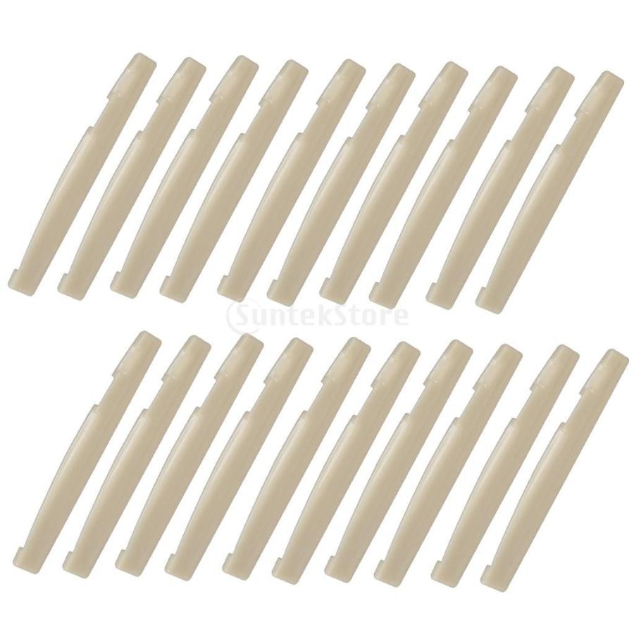 約20本 アコースティックギター ブリッジサドル 72x3x9mm プラスチック 弦楽器 アクセサリー 全3色 - ホワイト|stk-shop|02