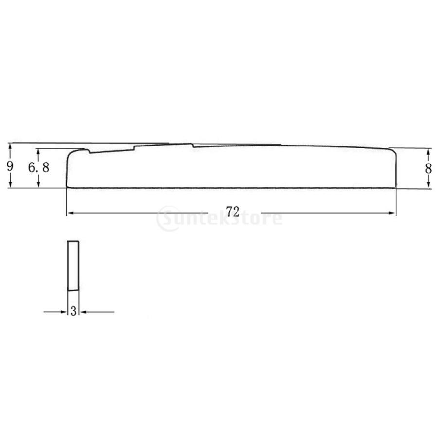 約20本 アコースティックギター ブリッジサドル 72x3x9mm プラスチック 弦楽器 アクセサリー 全3色 - ホワイト|stk-shop|03