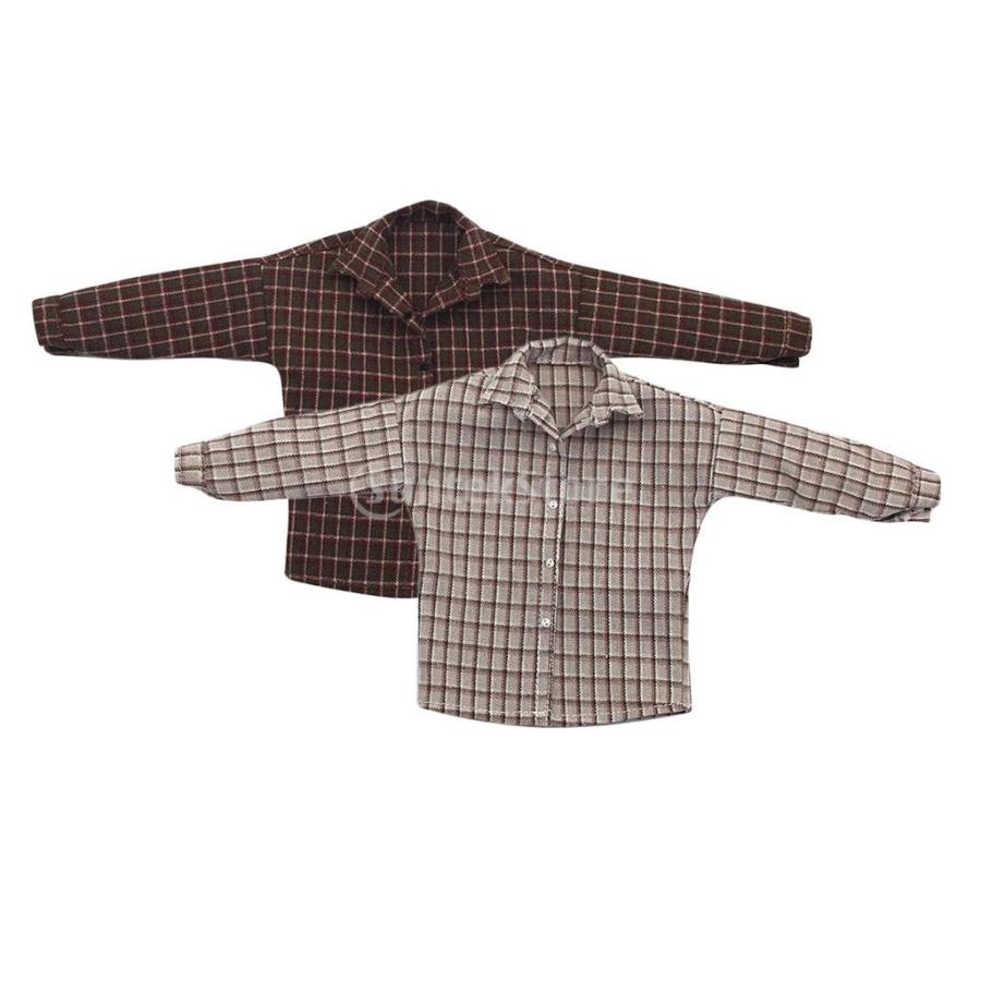 1/6スケール 男性 チェック柄 シャツ 人形服 ドール服 ドール