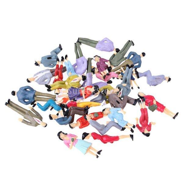 30個 人間 人形 人間フィギュア塗装人 1/25スケール 箱庭 装飾