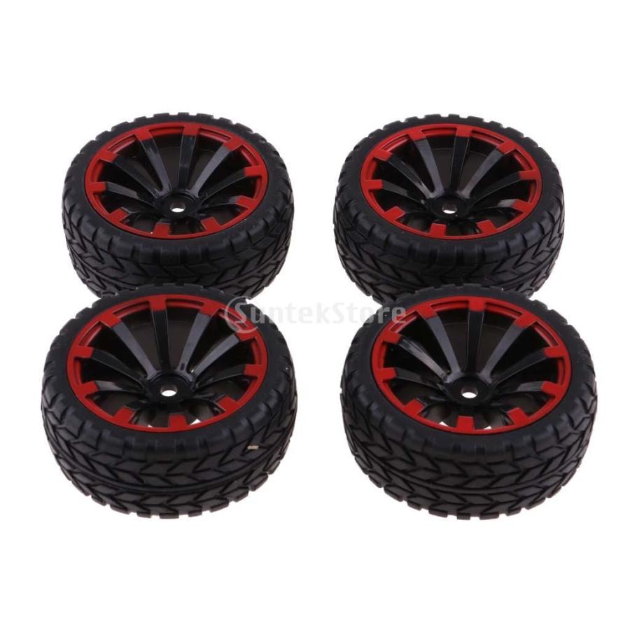 1/10 hsp i traxxasのための4個のRCカーレーシングタイヤ＆ホイール