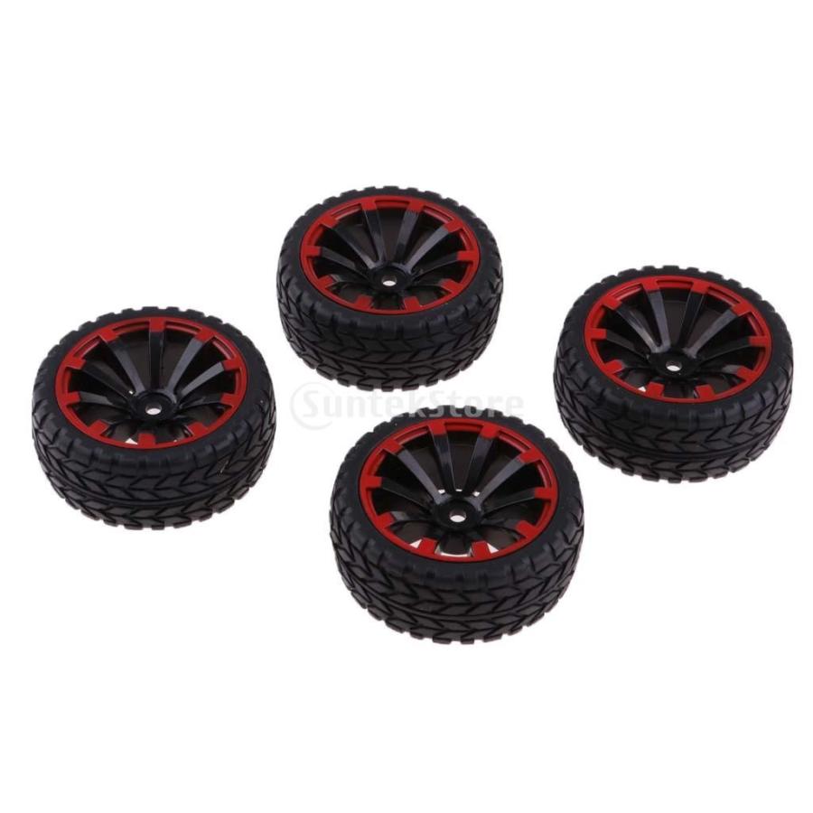 1/10 hsp i traxxasのための4個のRCカーレーシングタイヤ＆ホイール