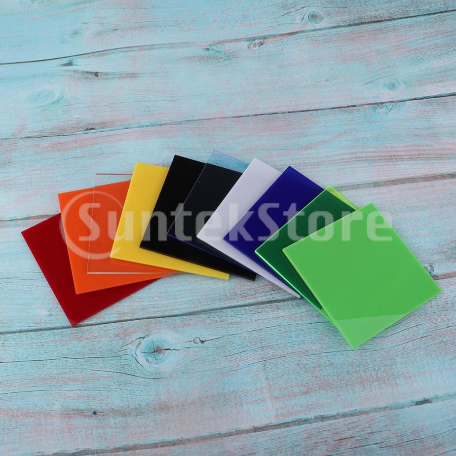 カラフル アクリル板 アクリル 絵画用 矩形 高硬度 約8×8センチ