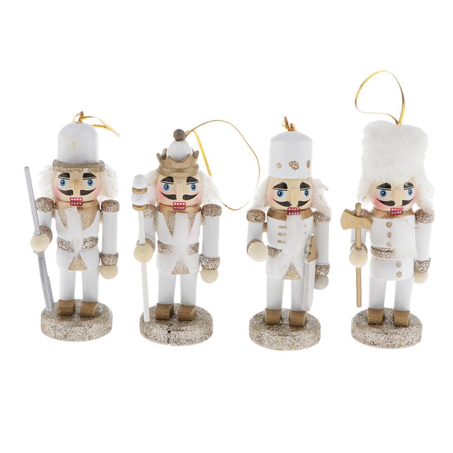 4ピース/個木製くるみ割り人形兵士のおもちゃクリスマスツリーハンギングオーナメントクリスマスの装飾｜stk-shop｜07