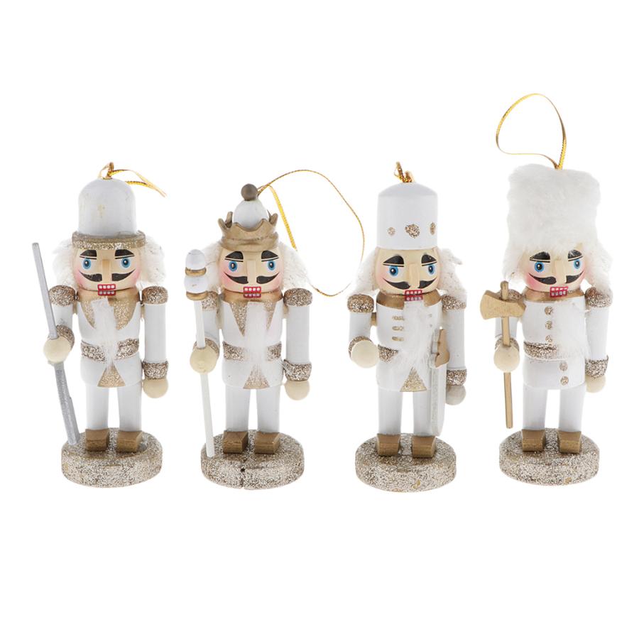 4ピース/個木製くるみ割り人形兵士のおもちゃクリスマスツリーハンギングオーナメントクリスマスの装飾｜stk-shop｜09