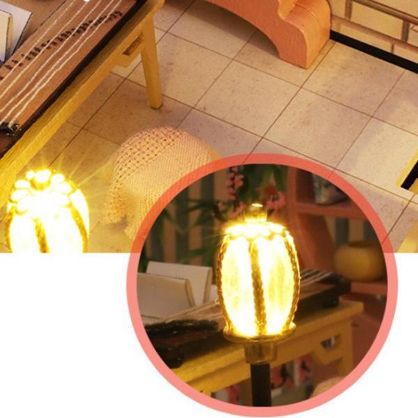 3Dドールハウスミニチュア家具セットdiy木製ドールハウスキットプラス防塵 \u0026amp;amp; ledライトクリエイティブのための部屋女の子の画像