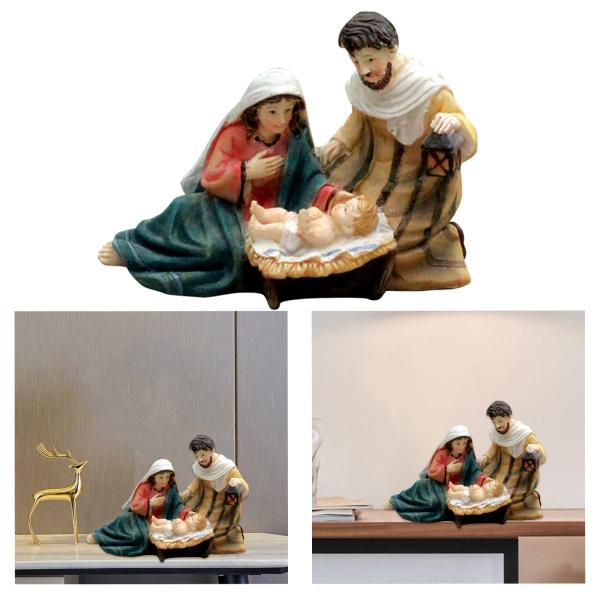 希少　聖家族像　縁起物　レア物 樹脂像聖家族赤ちゃんイエスキリスト置物宗教装飾12.5x7x1??0cmC : STK