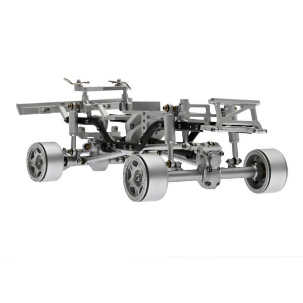 1:24アキシャルSCX24用RCフレームシャーシ90081デッドボルトシボレーC10DIYパーツシルバー