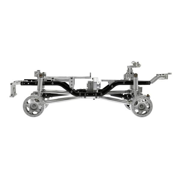 1:24アキシャルSCX24用RCフレームシャーシ90081デッドボルトシボレーC10DIYパーツシルバー 