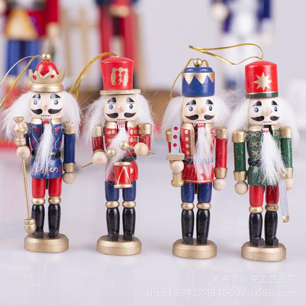4x木製くるみ割り人形人形おもちゃ兵士ギフトクリスマスオーナメントパーティーの装飾｜stk-shop