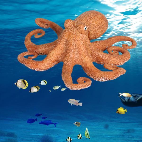 魅力の オーシャンアニマルタコモデルフィギュアデスクトップデコレーション用プレイセットプラスチックオレンジタコa Tronadores Com