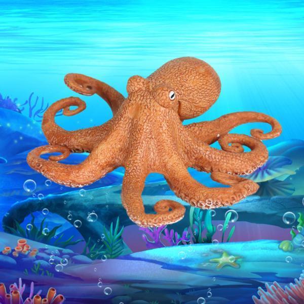魅力の オーシャンアニマルタコモデルフィギュアデスクトップデコレーション用プレイセットプラスチックオレンジタコa Tronadores Com