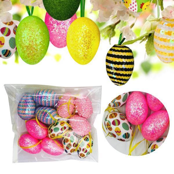 イースターパーティーの装飾のための12xクリエイティブイースターハンギングエッグツリーオーナメントd Stkショップ 通販 Yahoo ショッピング