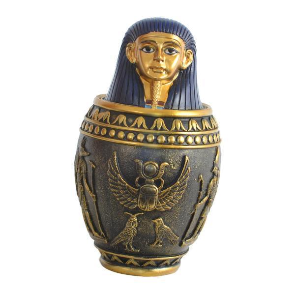 ペットの灰の壷ペットの記念碑のためのエジプトのカノプス壺の収納ボックス猫の灰ファラオ缶S 最大71%OFFクーポン 新作揃え