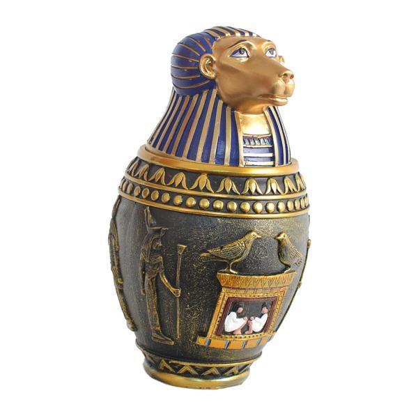 買い誠実 無料 ペットの灰の壷ペットの記念碑のためのエジプトのカノプス壺の収納ボックス猫の灰ヒヒ缶S