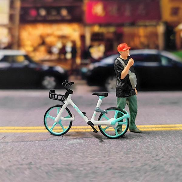 1/64自転車マイクロランドスケープロード子供おもちゃデコレーショングリーンの小さな人々｜stk-shop