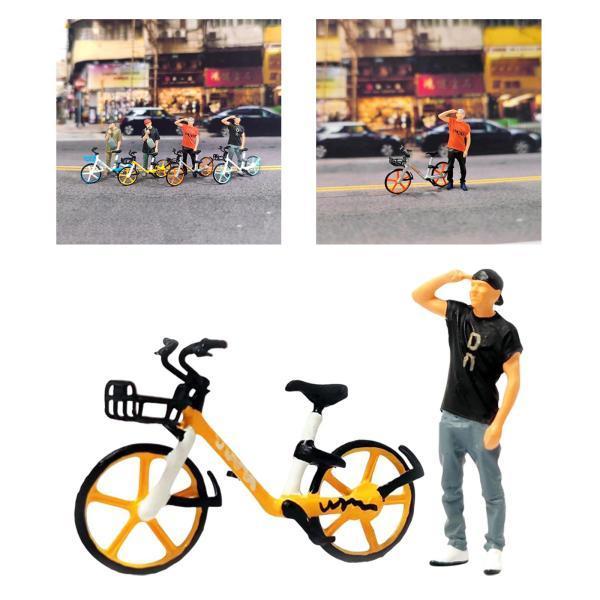 1/64自転車マイクロランドスケープロード子供のおもちゃの装飾黄色の小さな人々｜stk-shop｜05