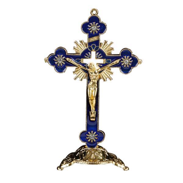 十字架の置物聖なるカトリックの十字架キリスト教の宗教的な青｜stk-shop｜02