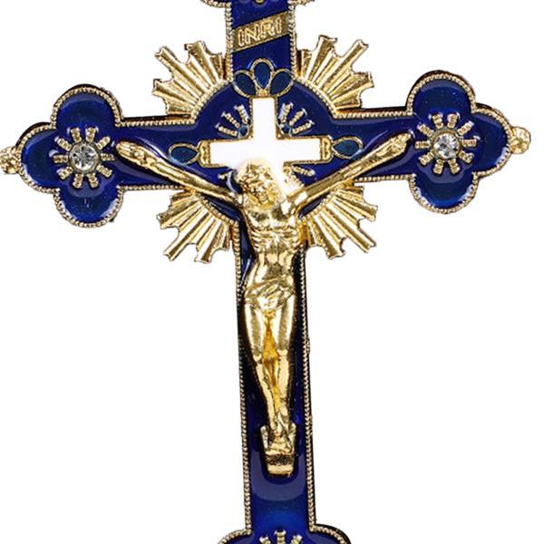十字架の置物聖なるカトリックの十字架キリスト教の宗教的な青｜stk-shop｜07