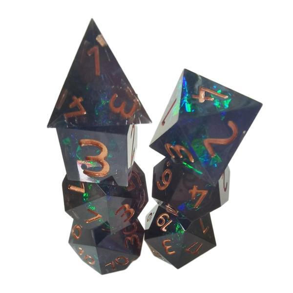 DND RPG数学教育用の7個の多面体サイコロセットD4-D20バーおもちゃ｜stk-shop｜02