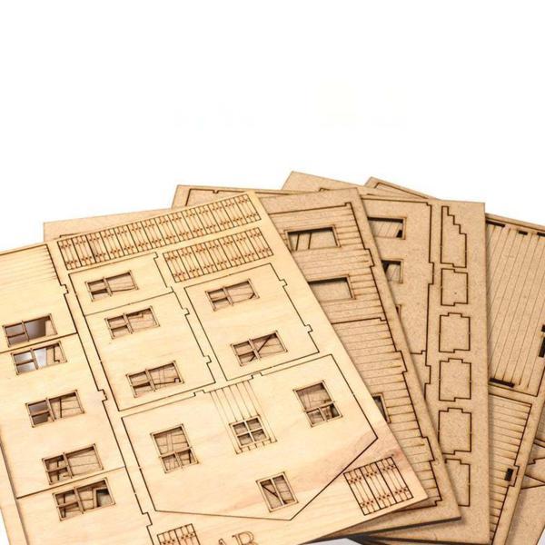 DIY 木造住宅組み立て未塗装 1/72 建物モデルハウスジオラマ