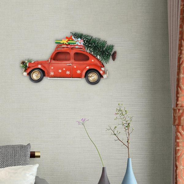 クリスマスレッドトラック装飾素朴なテーブルセンターピーステーブルクリスマスカー用 61065118STKショップ 通販 Yahoo