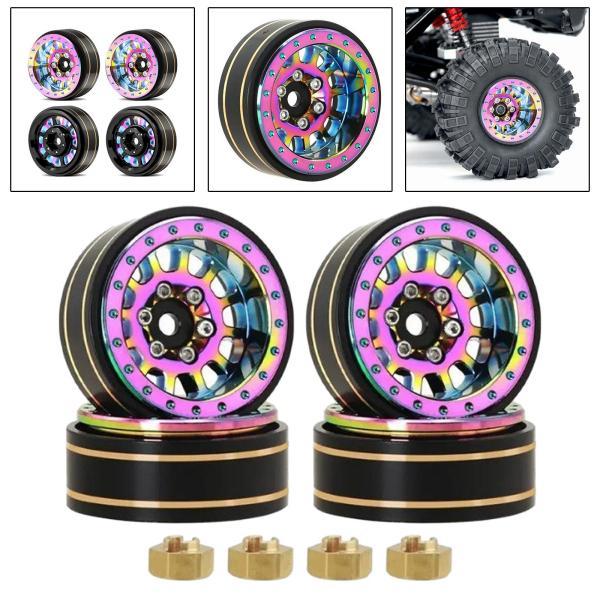 4x 1.22 インチメタル RC リムメタル耐久性タイヤホイールメタル