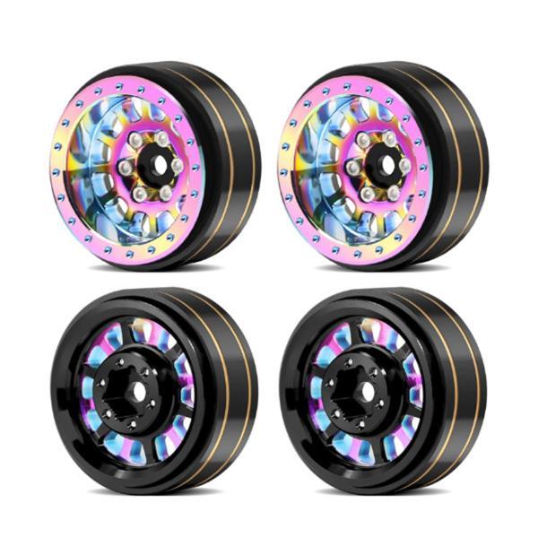 4x 1.22 インチメタル RC リムメタル耐久性タイヤホイールメタル