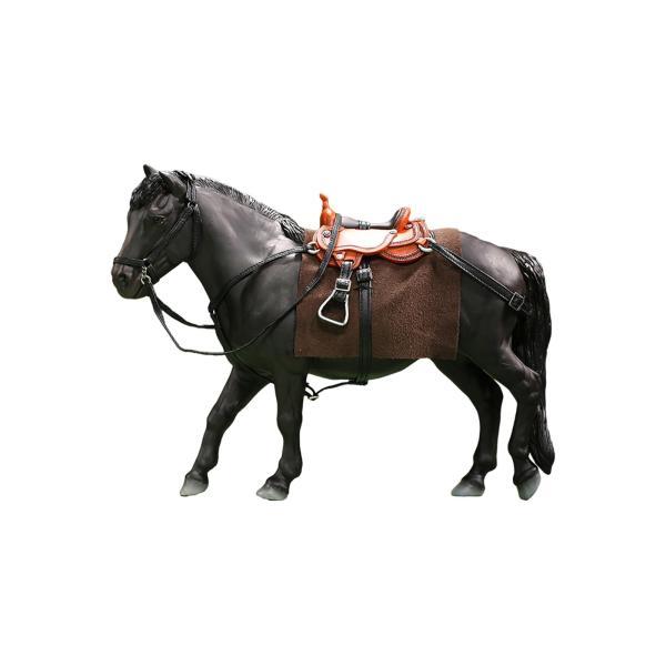 1/12 スケール馬モデル置物馬のおもちゃ 6 インチアクションフィギュアジオラマブラック｜stk-shop｜03