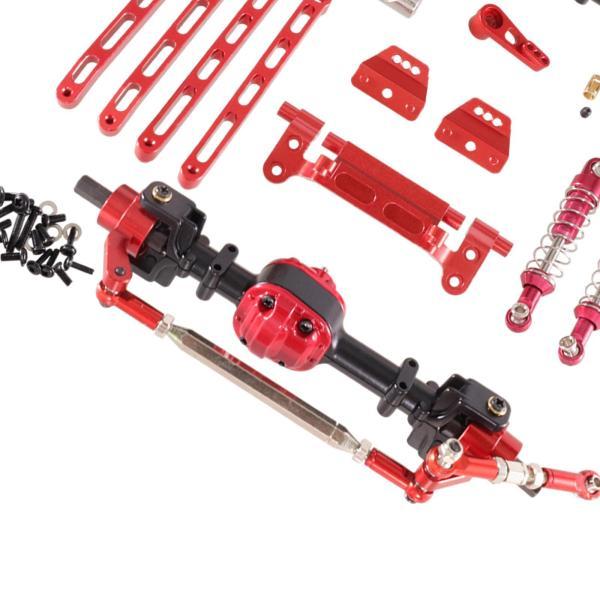RCカーフロントとリアアセンブリキット RCカーパーツ MN82 1/12スケール RCトラック用 ブラック レッド