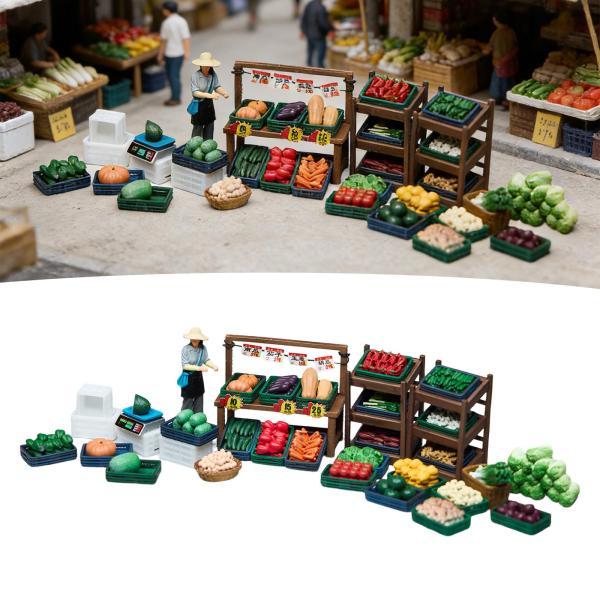 1/64 ミニチュア野菜屋台モデルキット 写真撮影用装飾 頑丈な