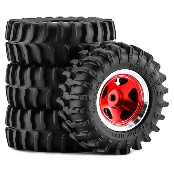 4個入り 1/30 RCカー用ホイールとタイヤ ポータブルスペアパーツ SCX30