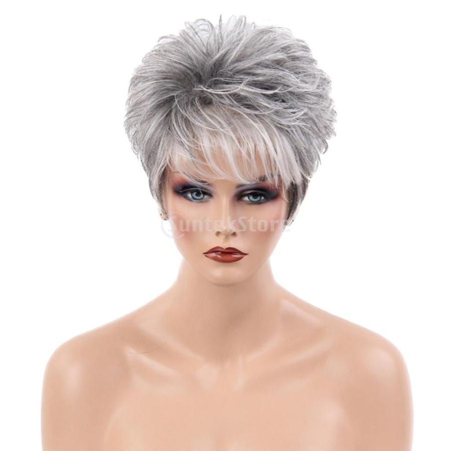 かつら ウィッグ ナチュラル 人間の毛 ふわふわ 短い グレー パーティー コスプレ ネットキャップ 4点セット Www Alliance Gloves Ru