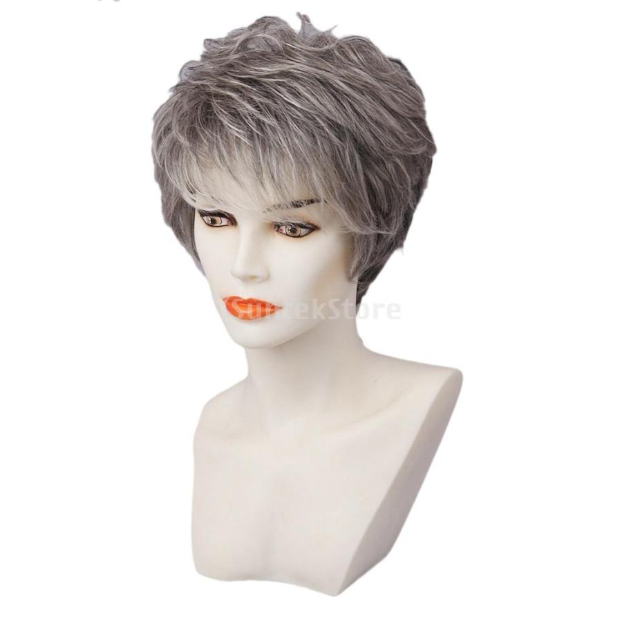高品質 フルウィッグ かつら 人間の髪 女性 ふわふわ 短い ストレート グレー ネットキャップ付き 4点入り Prettyfunnyballoons Com