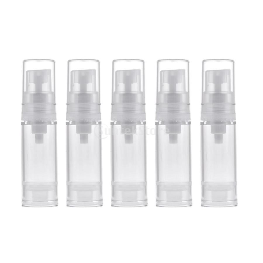 5本 ポンプボトルディスペンサー 5ml クリア 真空 ポンプボトル 化粧品