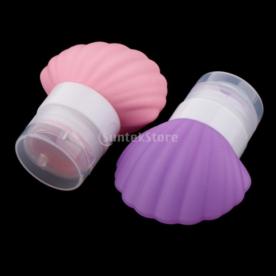 2個入 空ボトル コスメ用 詰替え容器 シェル 貝 かわいい シリコーン クリーム シャンプー ローション 収納用 ボトル 40ml 2タイプ選べる 紫 ピンク Stkショップ 通販 Yahoo ショッピング