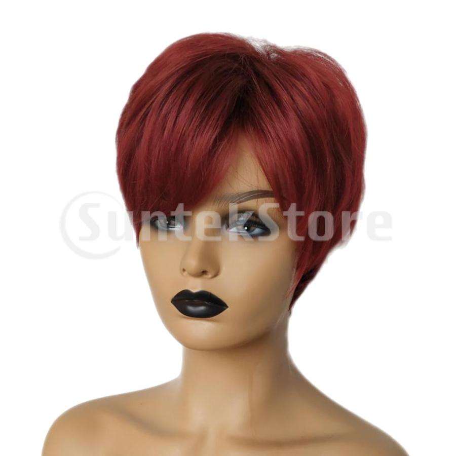 ファッション女性ショートフルウィッグストレート人間の髪の毛のかつらパーティーコスプレウィッグ Www Arilab Com Tr Index Php
