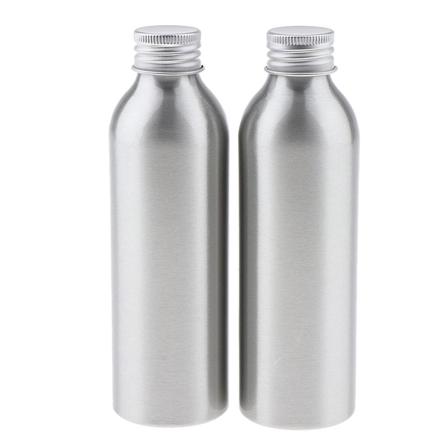 2本の空のアルミボトル化粧品収納容器ディスペンサーボトル150ミリリットル