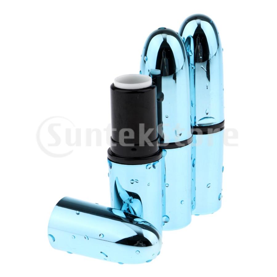 水滴詰め替え可能なリップグロスボトルコンテナ付き3本の青い弾丸型の空の口紅チューブ 6244 Stkショップ 通販 Yahoo ショッピング