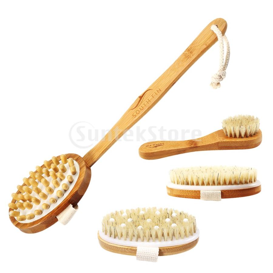 5ピースドライブラッシングボディブラシは ドライ ウェット肌の角質除去シャワースクラブに