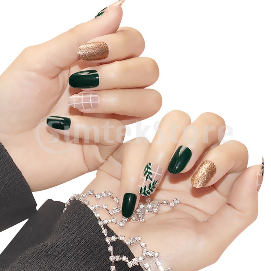 24ピース セットネイル アクリルネイルアートのヒント ミディアムデザインフレンチネイル女性の女の子の装飾 Stkショップ 通販 Yahoo ショッピング