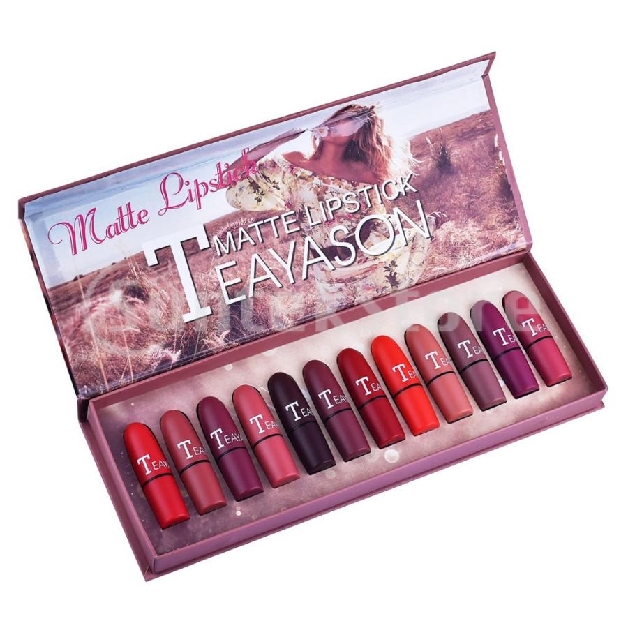 12色 マット 口紅 リップスティック リップグロス 防水 長続き マルチカラー ボックス付き Stkショップ 通販 Yahoo ショッピング