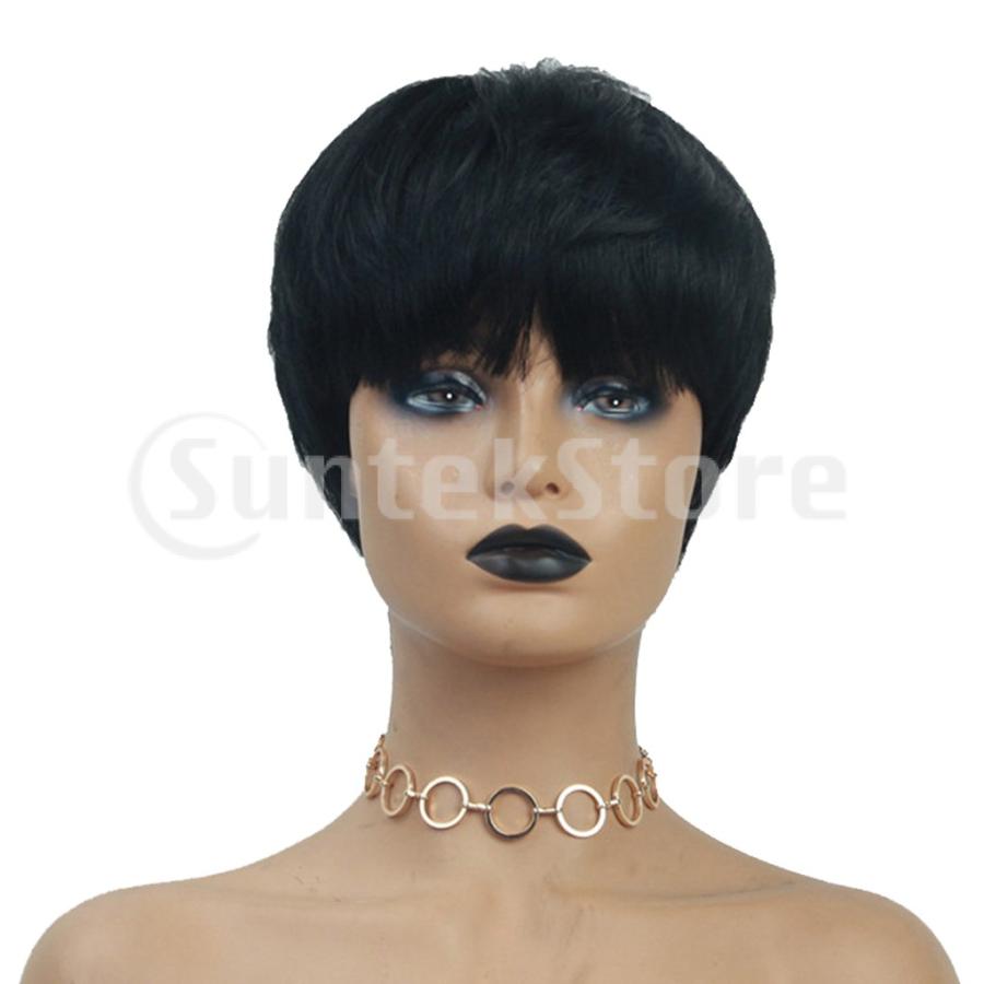 ウィッグ ショート ストレート フルウィッグ かつら 人間の髪 8インチ 前髪付き Jsonic Ca