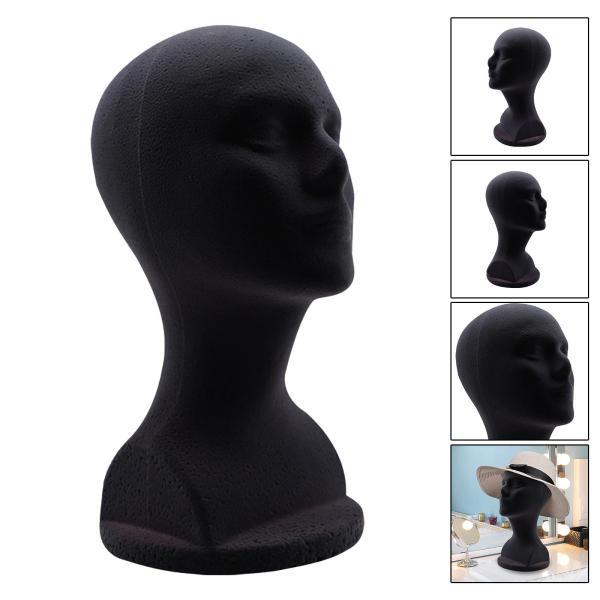 ヘッドマネキン(プラスチック製)5個セット 黒 男性発泡スチロール マネキン ヘッド モデル DIY ジュエリー ヘッド