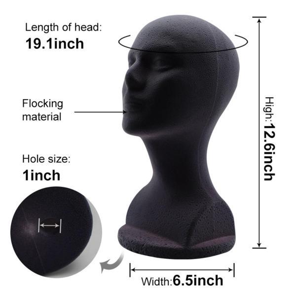 男性発泡スチロール マネキン ヘッド モデル DIY ジュエリー ヘッド