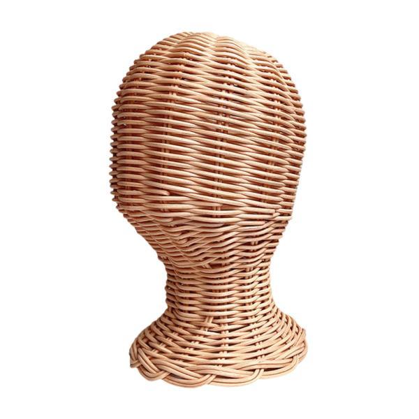 籐マネキンヘッド帽子ディスプレイスタンド 自宅サロンや旅行美容師用