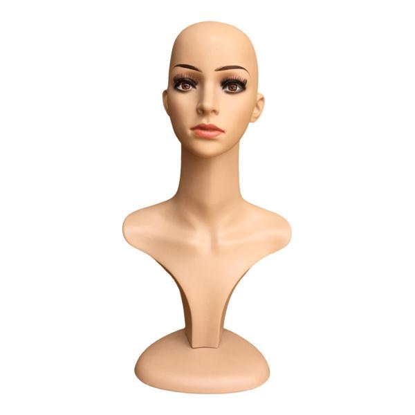 女性ウィッグヘッドマネキンウィッグディスプレイモデルショルダー付き