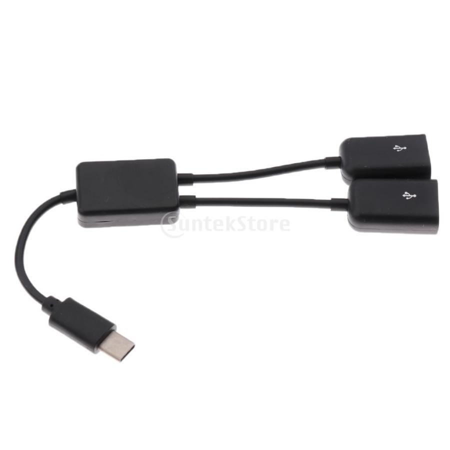 アクセサリー 部品 USB 3.1タイプCメス - メス デュアル USB 2.0  2 In 1  OTG HUBアダプタケーブル｜stk-shop｜07